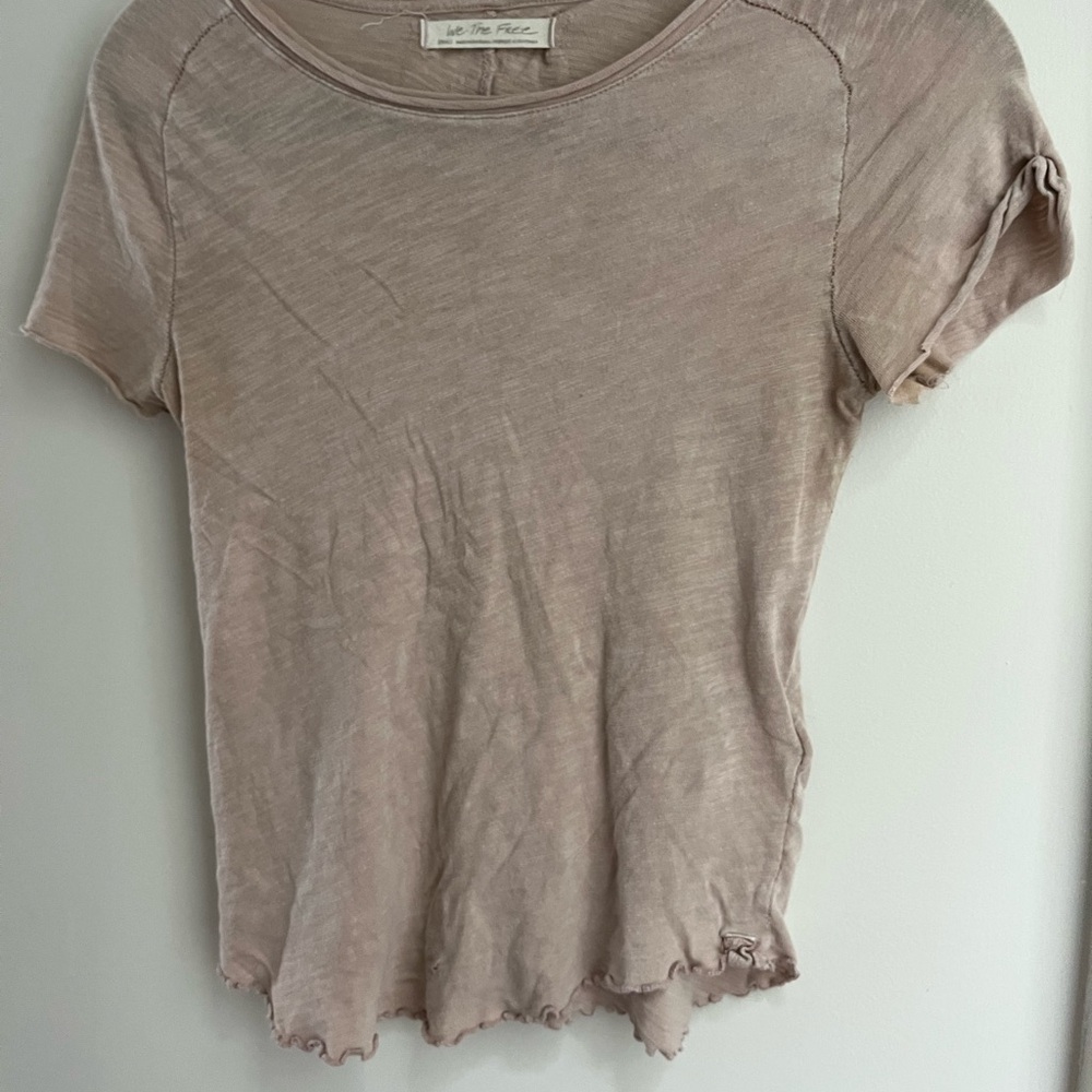 We The Free Tan Fitted Short Sleeve T-Shirt